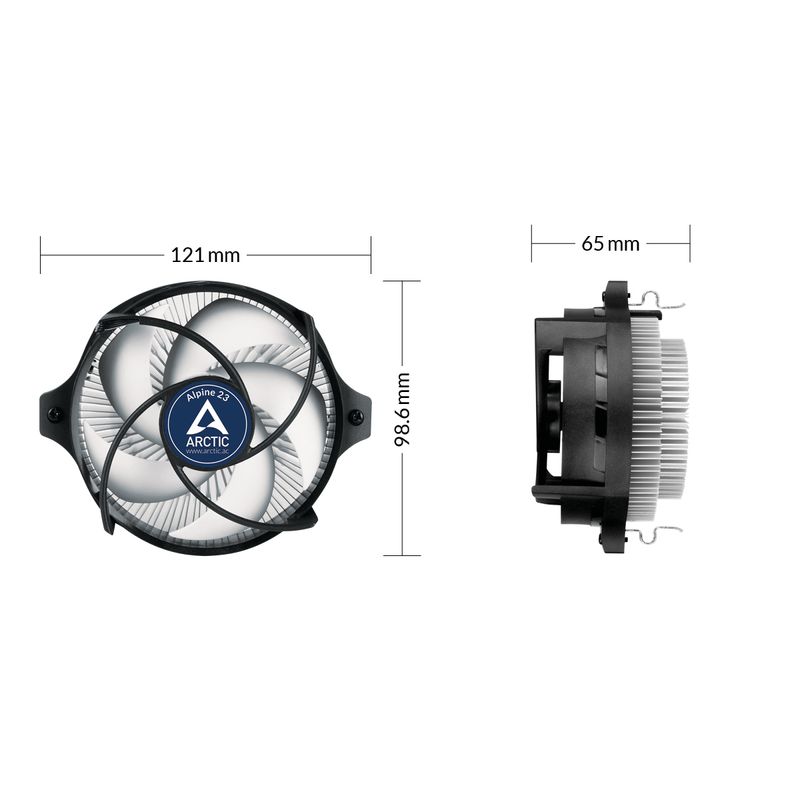 ARCTIC-Alpine-23---Compact-AMD-CPU-Cooler-Processore-Raffreddatore-d-aria-9-cm-Alluminio-Nero-1-pz