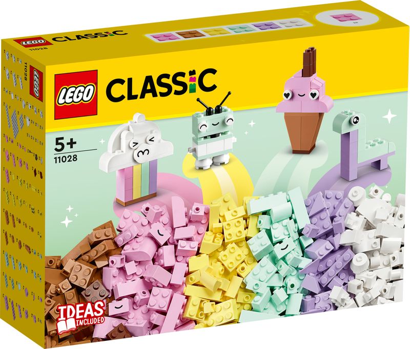 LEGO-Classic-11028-Divertimento-Creativo-Pastelli-Set-Costruzioni-in-Mattoncini-con-Dinosauro-Giocattolo-Giochi-per-Bambini