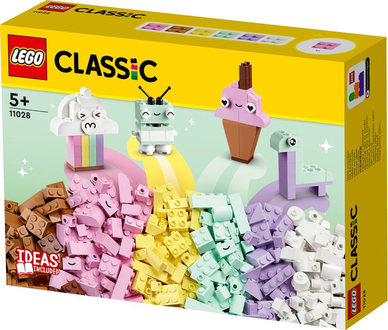 LEGO-Classic-11028-Divertimento-Creativo-Pastelli-Set-Costruzioni-in-Mattoncini-con-Dinosauro-Giocattolo-Giochi-per-Bambini