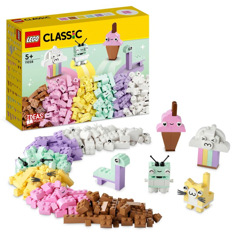 LEGO-Classic-11028-Divertimento-Creativo-Pastelli-Set-Costruzioni-in-Mattoncini-con-Dinosauro-Giocattolo-Giochi-per-Bambini