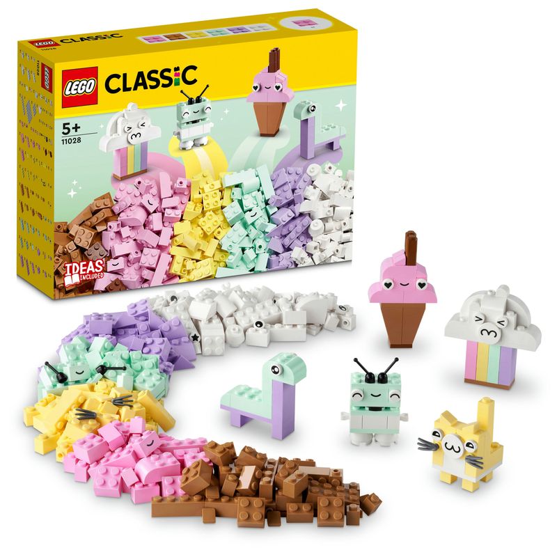 LEGO-Classic-11028-Divertimento-Creativo-Pastelli-Set-Costruzioni-in-Mattoncini-con-Dinosauro-Giocattolo-Giochi-per-Bambini