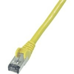 Wentronic  Goobay RJ45 Netzwerk Anschlusskabel CAT 6 S/FTP 0.50 m Gelb Flammwidrig, mit Rastnasenschutz Goobay