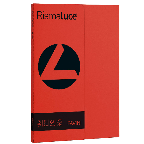FAVINI-Carta-RISMALUCE-SMALL-A4-200gr-50fg-scarlatto-61-FAVINI