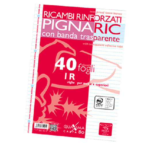 RICAMBI-FORATI-RINFORZATI-A4-1RIGO-40FG-80GR-PIGNARIC