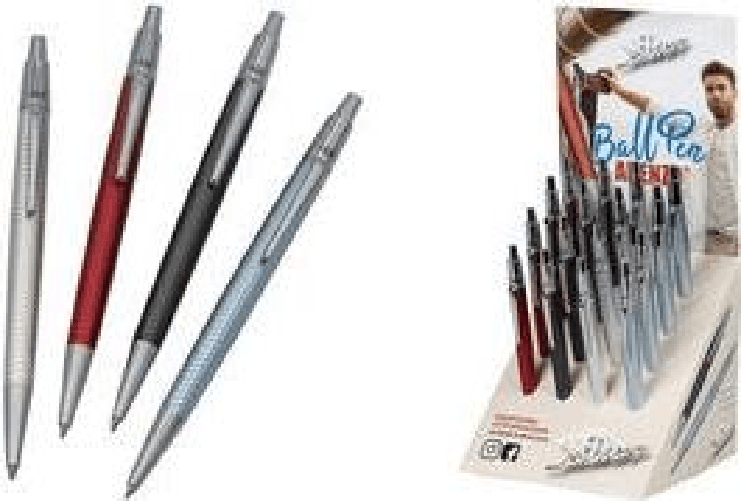 WEDO Druckkugelschreiber ARENZO, 16er Display Strichfarbe: blau, Strichstrke: M