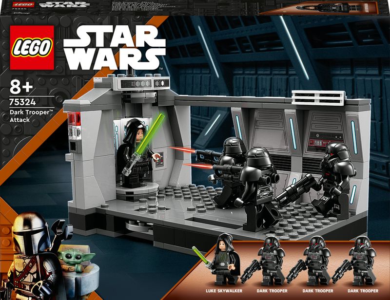 LEGO-Star-Wars-75324-l’Attacco-del-Dark-Trooper-Giocattoli-Guerre-Stellari-Mandalorian-con-Minifigure-di-Luke-Skywalker