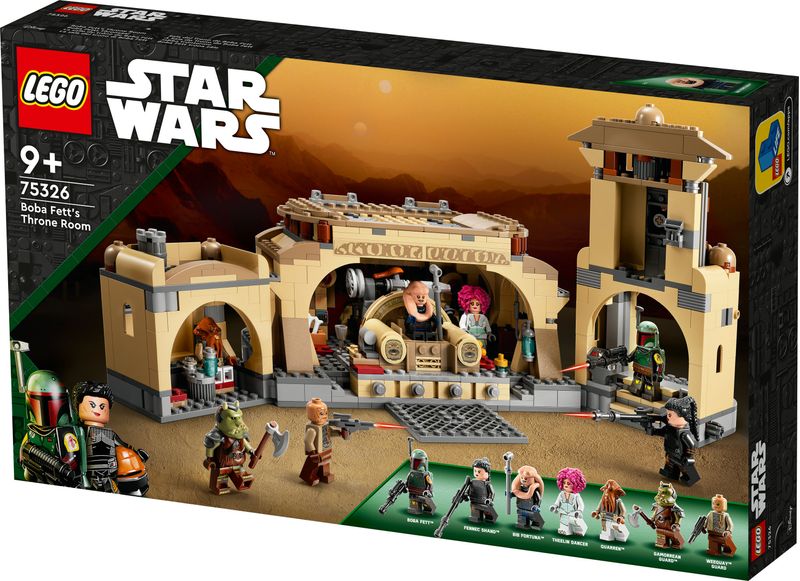 LEGO-Star-Wars-75326-La-Sala-del-Trono-di-Boba-Fett-Jabba-con-7-Minifigure-Guerre-Stellari-Giochi-per-Bambini-di-9--Anni