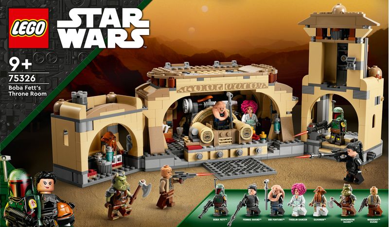 LEGO-Star-Wars-75326-La-Sala-del-Trono-di-Boba-Fett-Jabba-con-7-Minifigure-Guerre-Stellari-Giochi-per-Bambini-di-9--Anni