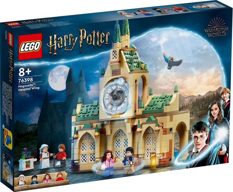 LEGO-Harry-Potter-76398-Ala-dell’infermeria-di-Hogwarts-con-Minifigure-Ron-Weasley-e-Hermione-Granger-Torre-dell-Orologio