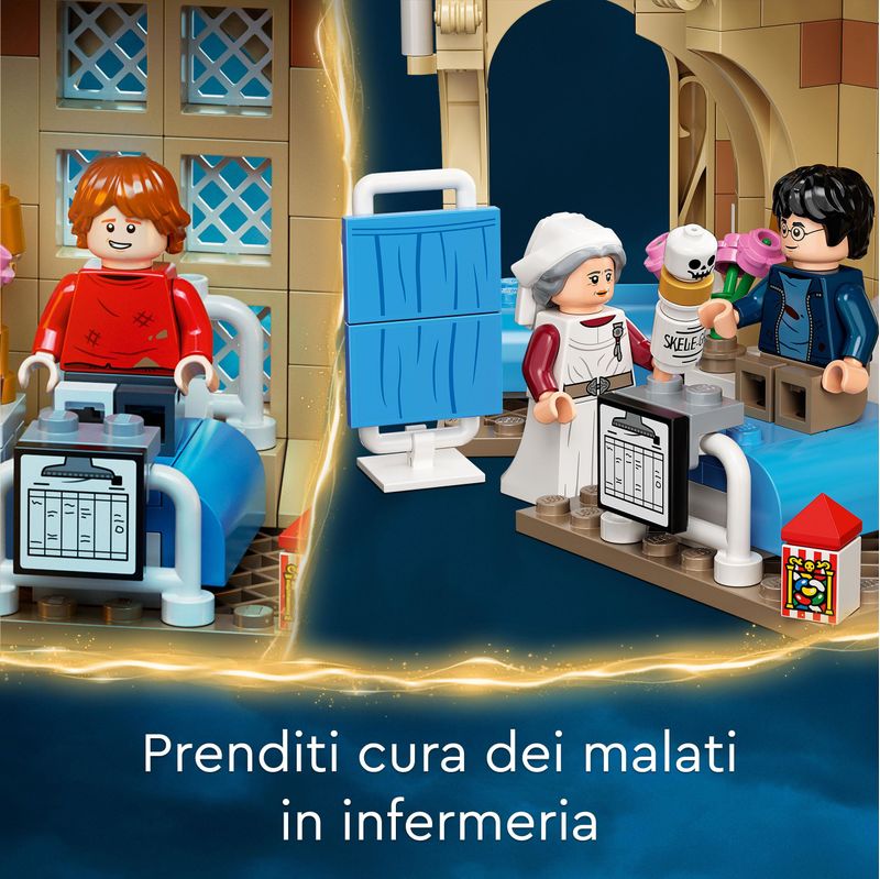 LEGO-Harry-Potter-76398-Ala-dell’infermeria-di-Hogwarts-con-Minifigure-Ron-Weasley-e-Hermione-Granger-Torre-dell-Orologio