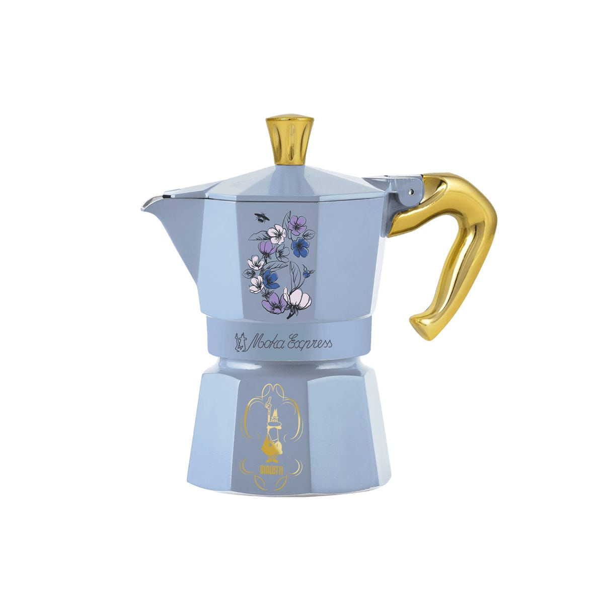 Bialetti Moka Express Bridgerton 3 Tazze Manico anti scottatura Non adatta ad induzione 3 Tazze (130ml) Alluminio