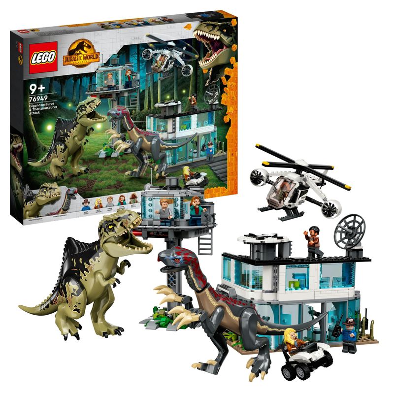 LEGO-Jurassic-World-76949-l’Attacco-del-Giganotosauro-e-del-Terizinosauro-Giochi-per-Bambini-dai-9-Anni-con-Dinosauri