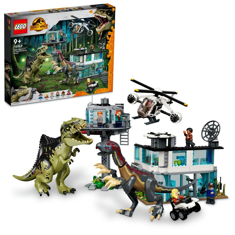 LEGO-Jurassic-World-76949-l’Attacco-del-Giganotosauro-e-del-Terizinosauro-Giochi-per-Bambini-dai-9-Anni-con-Dinosauri