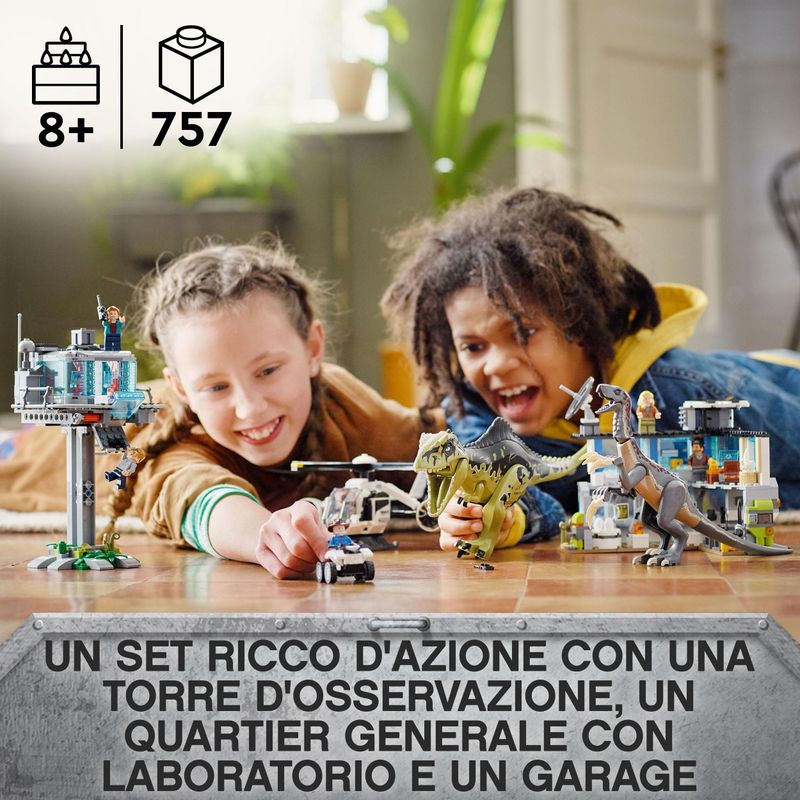 LEGO-Jurassic-World-76949-l’Attacco-del-Giganotosauro-e-del-Terizinosauro-Giochi-per-Bambini-dai-9-Anni-con-Dinosauri