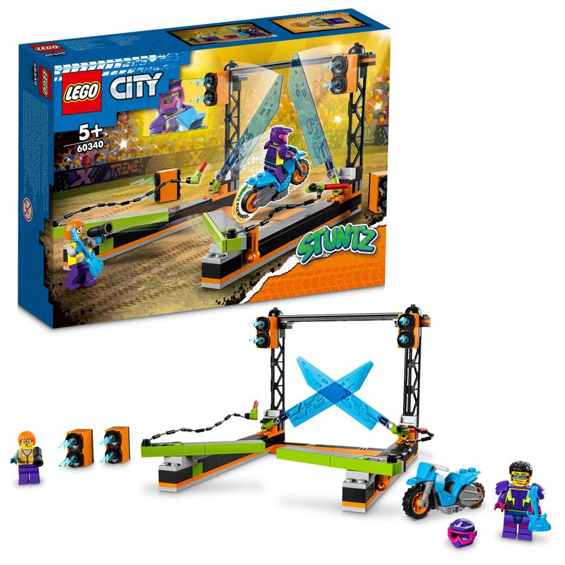 LEGO-City-Stuntz-60340-Sfida-Acrobatica-delle-Lame-Moto-Giocattolo-con-Minifigure-Giochi-per-Bambini-e-Bambine-dai-5-Anni