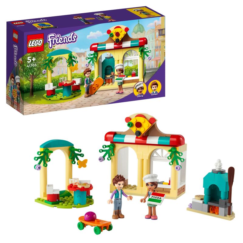 LEGO-Friends-41705-La-Pizzeria-di-Heartlake-City-con-Pizza-Cibo-Giocattolo-e-Mini-Bamboline-Giochi-per-Bambini-dai-5-Anni