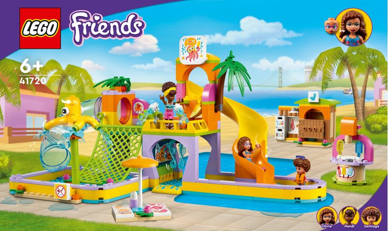 LEGO-Friends-41720-Parco-Acquatico-Piscina-con-Scivolo-con-Mini-Bamboline-Idea-Regalo-Giochi-per-Bambini-dai-6-Anni