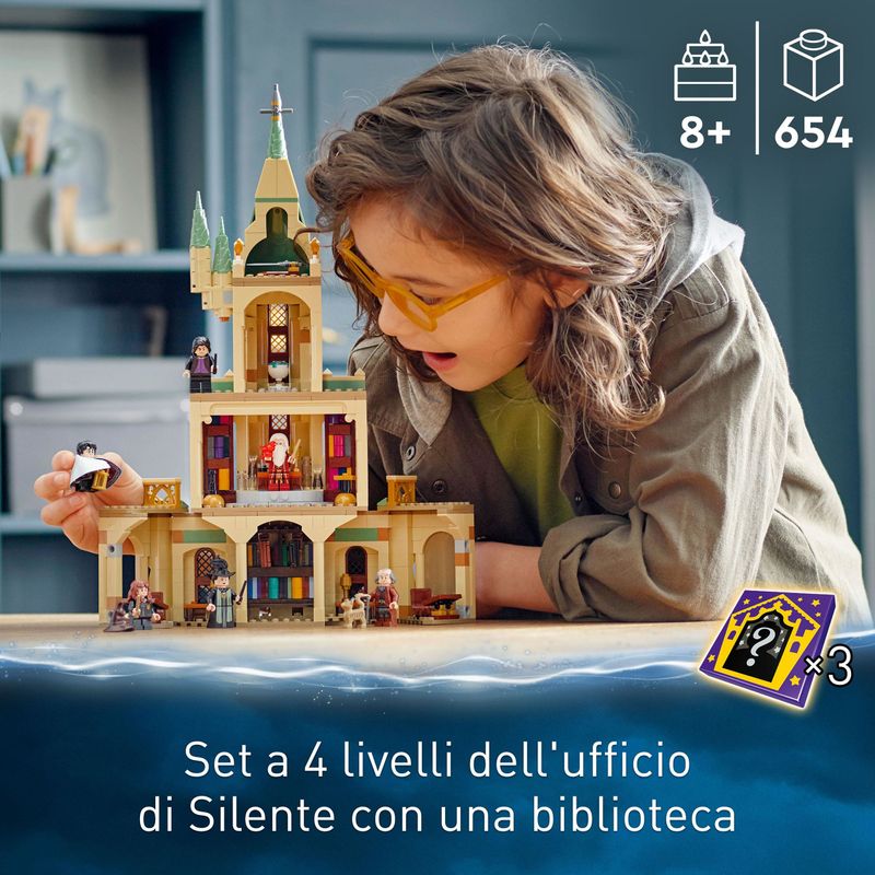 LEGO-Harry-Potter-76402-Hogwarts--Ufficio-di-Silente-Castello-Giocattolo-con-Cappello-Parlante-e-Spada-di-Grifondoro