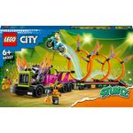 LEGO City Stuntz 60357 Stunt Truck: Sfida dell’Anello di Fuoco, Moto Giocattolo Carica e Vai