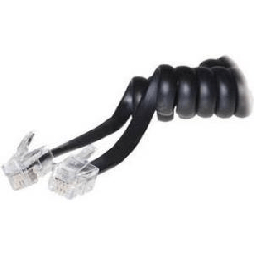 ShiverPeaks H¶rerkabel gewendelt 7,5 m Western/Western 4/4 (RJ10) schw. (TC 70135-7,5)