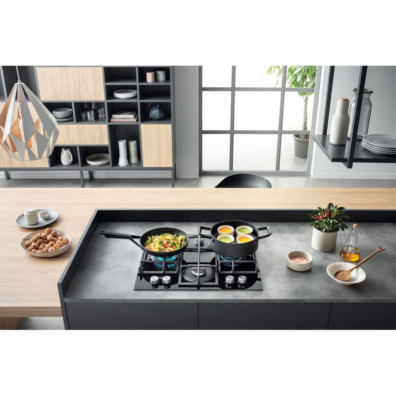 Hotpoint-HAGS-61F-BK-Nero-Da-incasso-59.5-cm-Gas-4-Fornello-i-