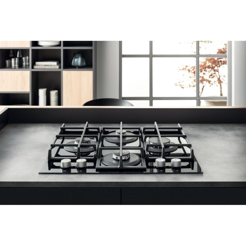 Hotpoint-HAGS-61F-BK-Nero-Da-incasso-59.5-cm-Gas-4-Fornello-i-