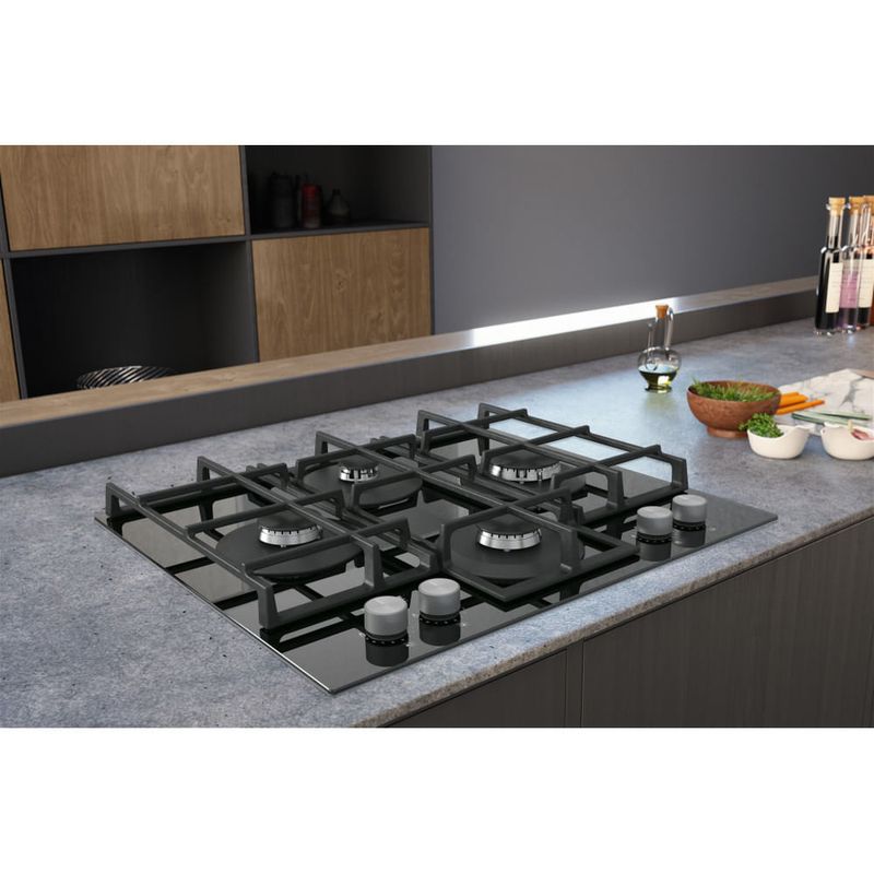 Hotpoint-HAGS-61F-BK-Nero-Da-incasso-59.5-cm-Gas-4-Fornello-i-