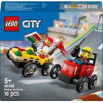 LEGO Set Veicoli da Corsa: Sfida tra Pompiere e Pizzaiolo 60458 City Great Collection