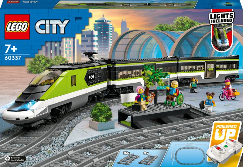 LEGO-City-60337-Treno-Passeggeri-Espresso-con-Locomotiva-Giocattolo-Telecomandata-con-Luci-e-Binari-Giochi-per-Bambini