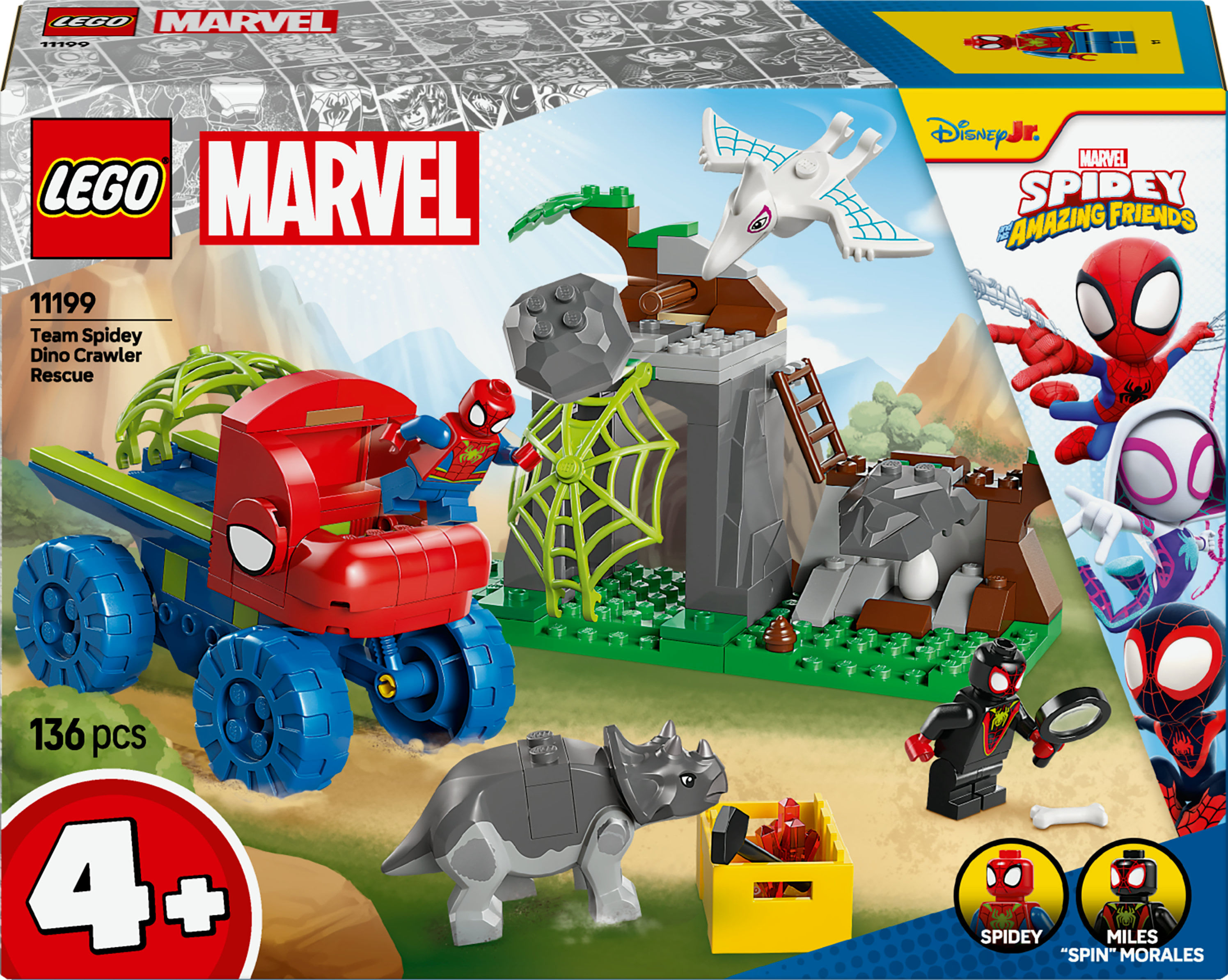 LEGO Set Costruzioni Team Spidey: Salvataggio su Dino-Ruspa Modello 11199 Marvel Spidey per Fantasia e Divertimento