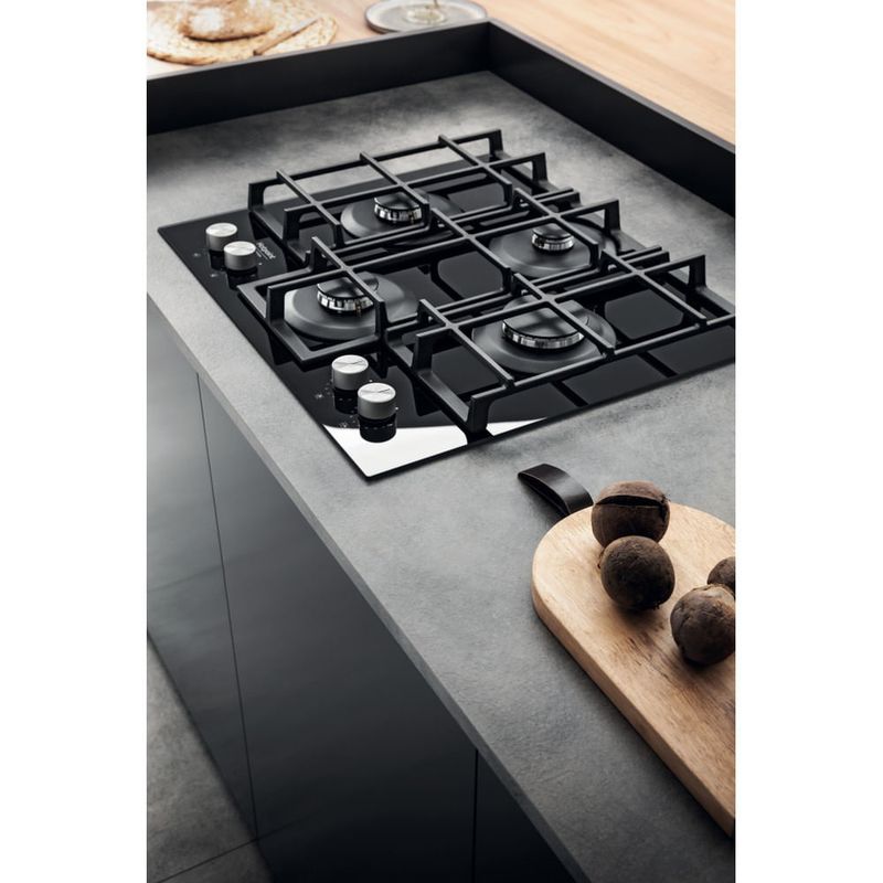 Hotpoint-HAGS-61F-BK-Nero-Da-incasso-59.5-cm-Gas-4-Fornello-i-