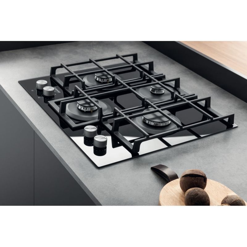 Hotpoint-HAGS-61F-BK-Nero-Da-incasso-59.5-cm-Gas-4-Fornello-i-