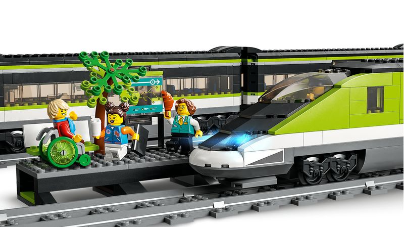 LEGO-City-60337-Treno-Passeggeri-Espresso-con-Locomotiva-Giocattolo-Telecomandata-con-Luci-e-Binari-Giochi-per-Bambini