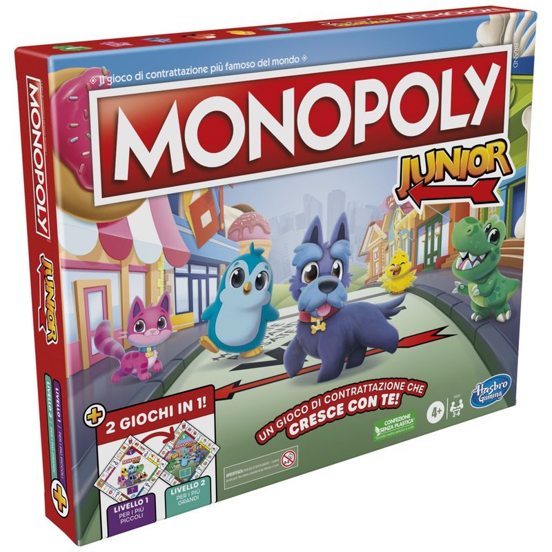 Hasbro-Gioco-Gaming-Monopoly-Junior-2-Giochi-in-1