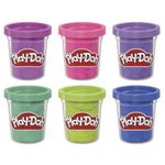 Hasbro Play-Doh 6 Vasetti Brillanti, Sparkle Collection, confezione da 6, pasta modellabile