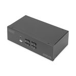 Digitus KVM Switch, 4 Porte per un monitor 4K, tastiera e mouse, con due video HDMI
