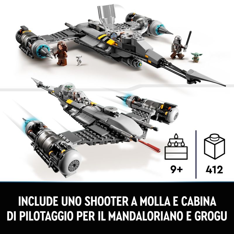 LEGO-Star-Wars-75325-Starfighter-N-1-del-Mandaloriano-Personaggi-Peli-Motto-Droide-BD-e-Baby-Yoda-Giocattolo-Costruibile