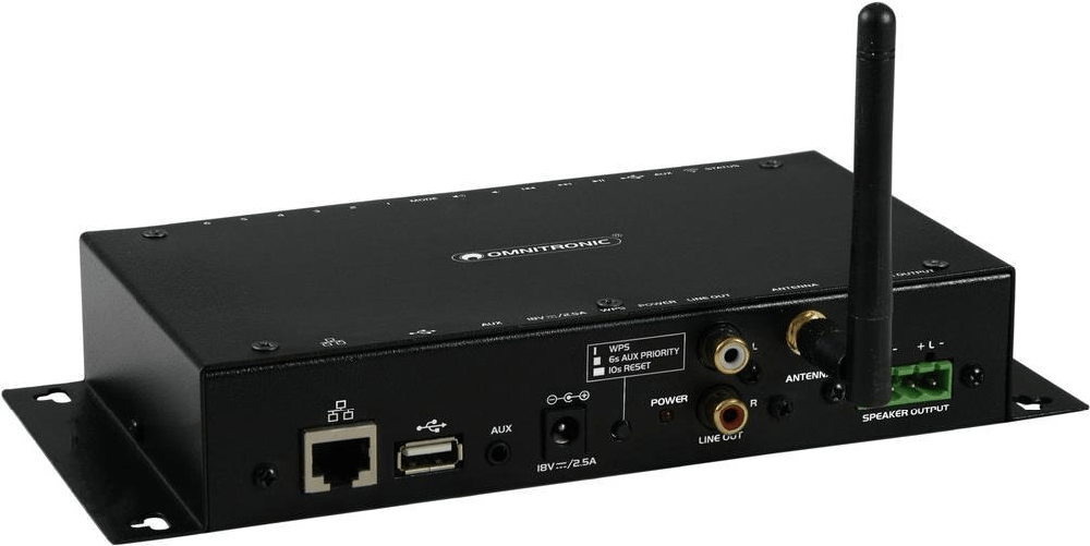 Omnitronic CIA-40WIFI 2.0 Stereo-Verstrker 2x25 W Schwarz AirPlay, DLNA, Internetradio, USB, WLAN (13072202)