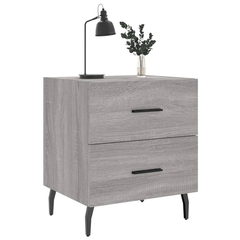 vidaXL-Comodini-2-pz-Grigio-Sonoma-40x35x475-cm-in-Legno-Multistrato