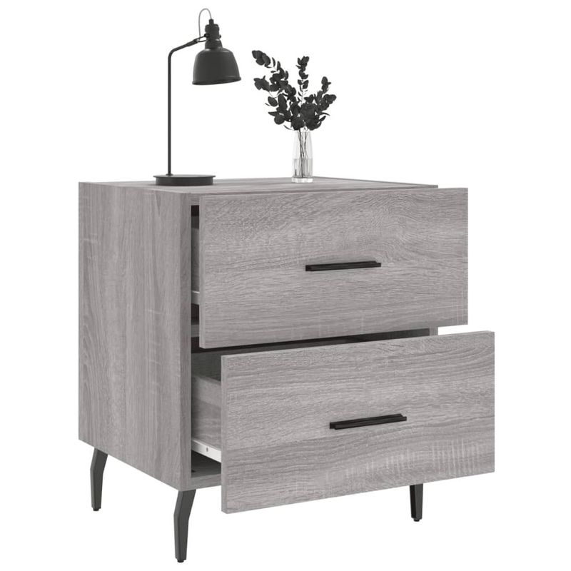 vidaXL-Comodini-2-pz-Grigio-Sonoma-40x35x475-cm-in-Legno-Multistrato