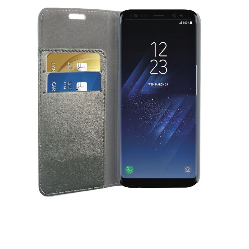 Phonix-Custodia-a-Libro-in-Ecopelle-Sparkling-per-Samsung-Galaxy-S8-Plus---Grigio-Metallico