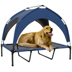 PawHut Cuccia per Cani Taglia Grande con Tettuccio Protettivo, in Acciaio e Poliestere, 106x76x94 cm, Blu Scuro
