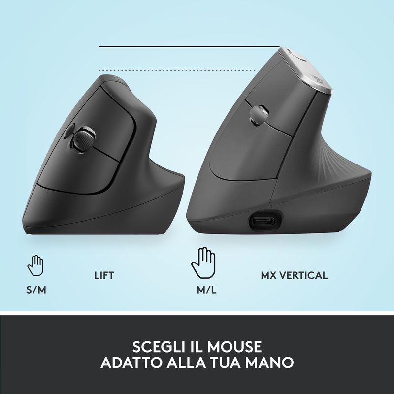Logitech-Lift-Mouse-Verticale-Ergonomico-Senza-Fili---Grafite