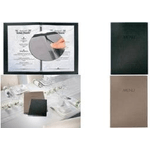 Sigel Speisekarten-Mappe MENU, DIN A5, beige Einband aus Kunststoff in edler Leinenstrukur