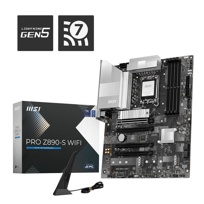 MSI-Scheda-Madre-pro-Z890-s-wifi--Z890lga18514ddr54pci-ex163m.21usb-40g2usb-20g8usb-5g-4usb-2.0