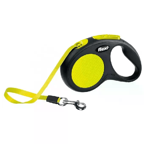 flexi-Guinzaglio-avvolgibile-a-fettuccia-New-Neon-S---Lunghezza-5-m-12-Kg-Giallo