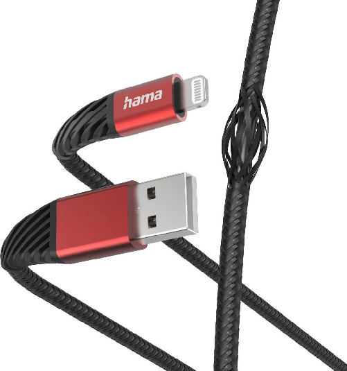 Hama Extreme - 1,5 m - Lightning - USB A - Mnnlich - Mnnlich - Schwarz - Rot (00201538)