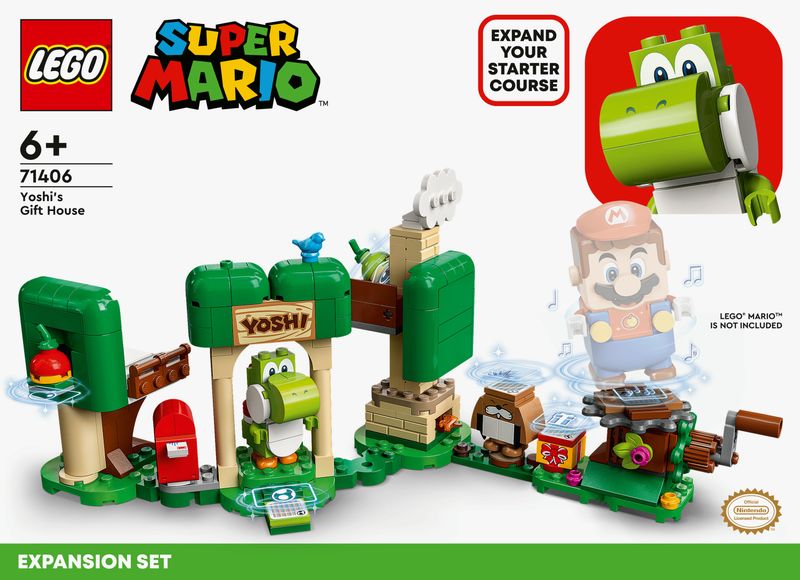 LEGO-Super-Mario-71406-Pack-Espansione-Casa-dei-Regali-di-Yoshi-con-2-Figure-Giocattoli-da-Combinare-con-gli-Starter-Pack