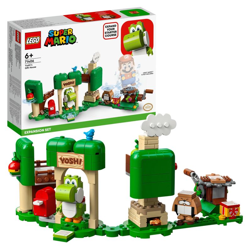 LEGO-Super-Mario-71406-Pack-Espansione-Casa-dei-Regali-di-Yoshi-con-2-Figure-Giocattoli-da-Combinare-con-gli-Starter-Pack