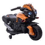 HOMCOM Moto Elettrica per Bambini 18-48 Mesi con Fari e Clacson, in PP e Metallo, 88.5x42.5x49 cm, Arancio